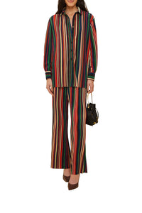 Pantalon plissé Pipa Stripes - Noir