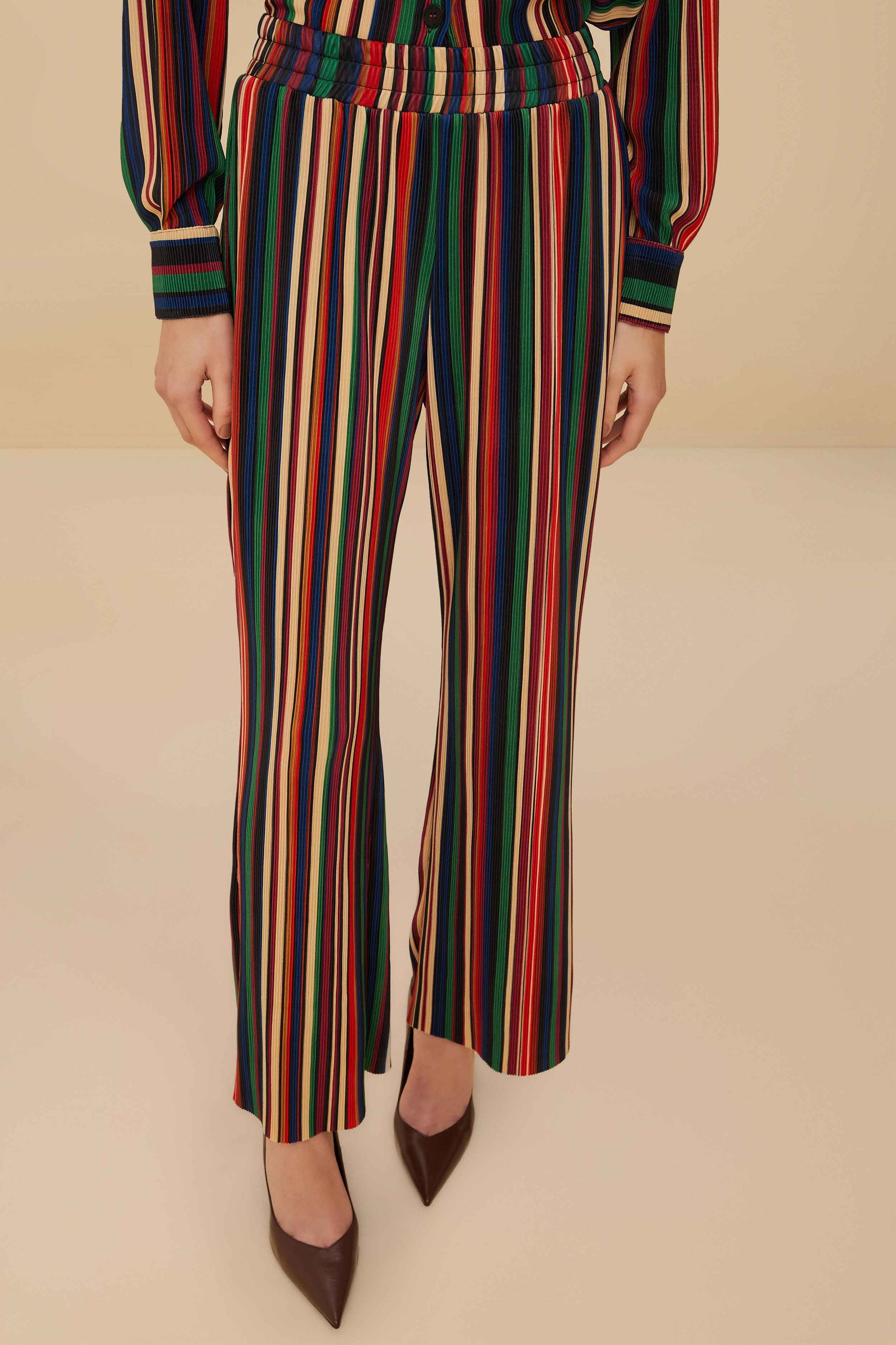 Pantalon plissé Pipa Stripes - Noir