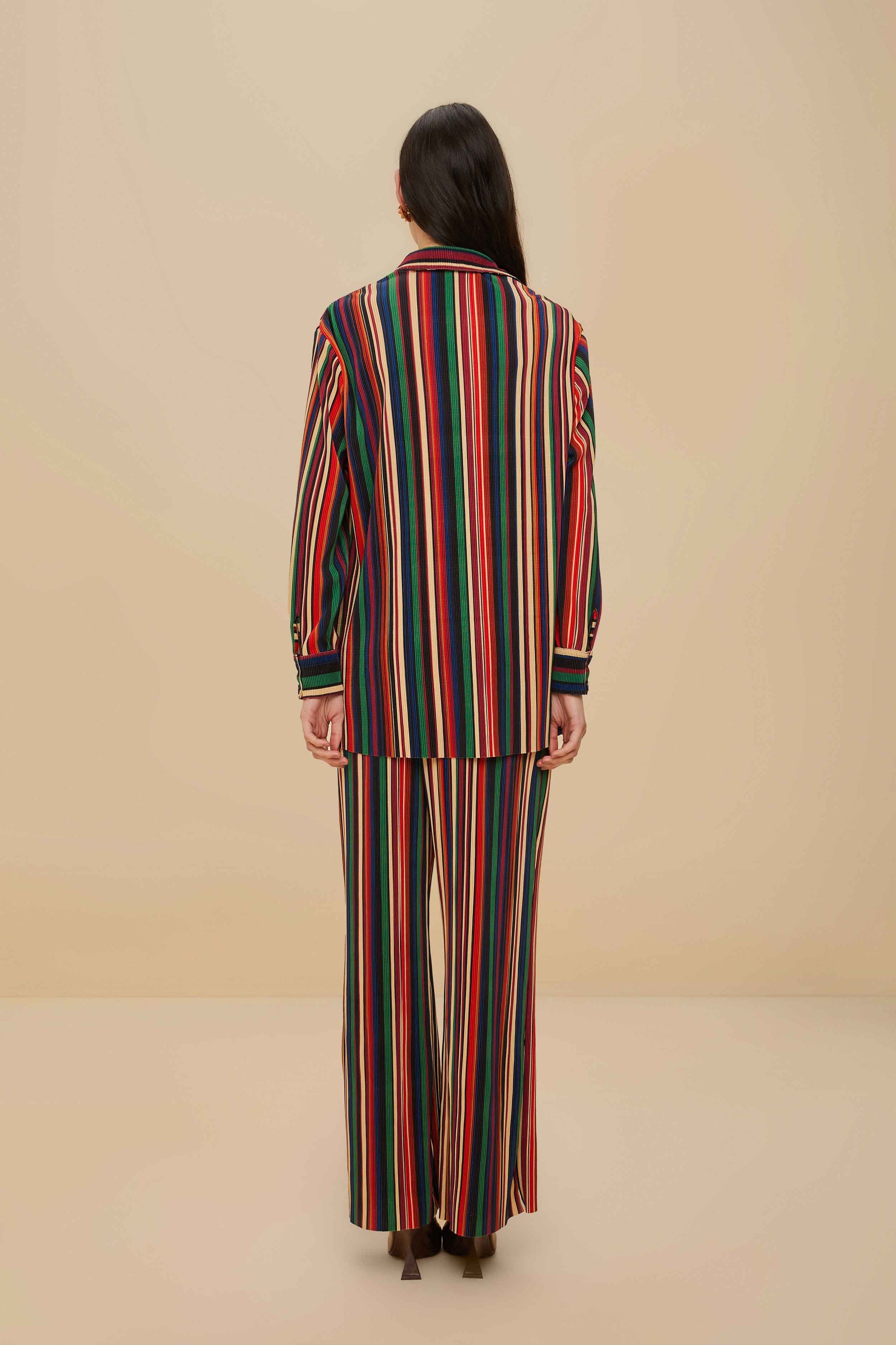 Pantalon plissé Pipa Stripes - Noir