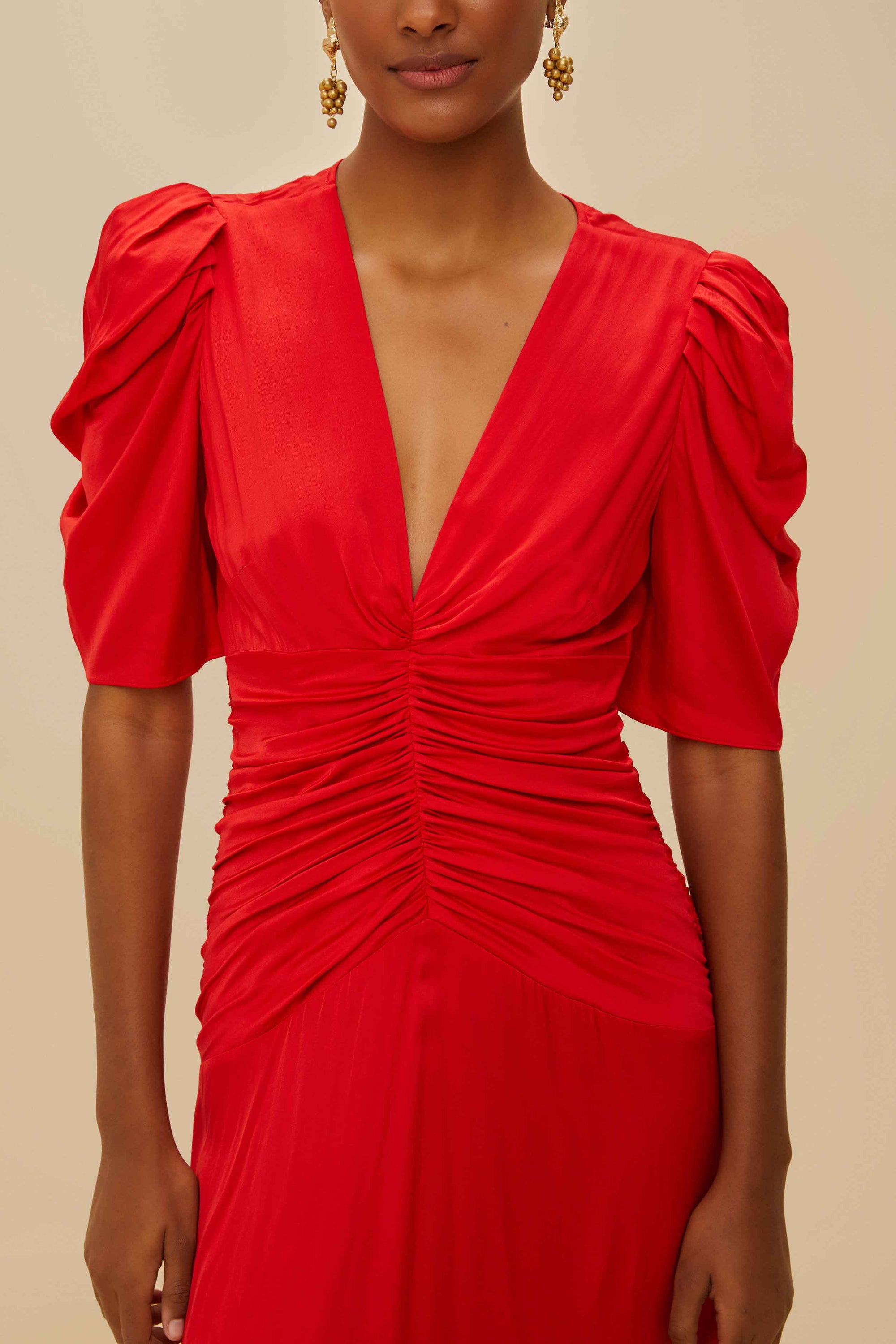 Robe midi Gathe - Rouge