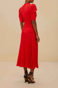 Robe midi Gathe - Rouge