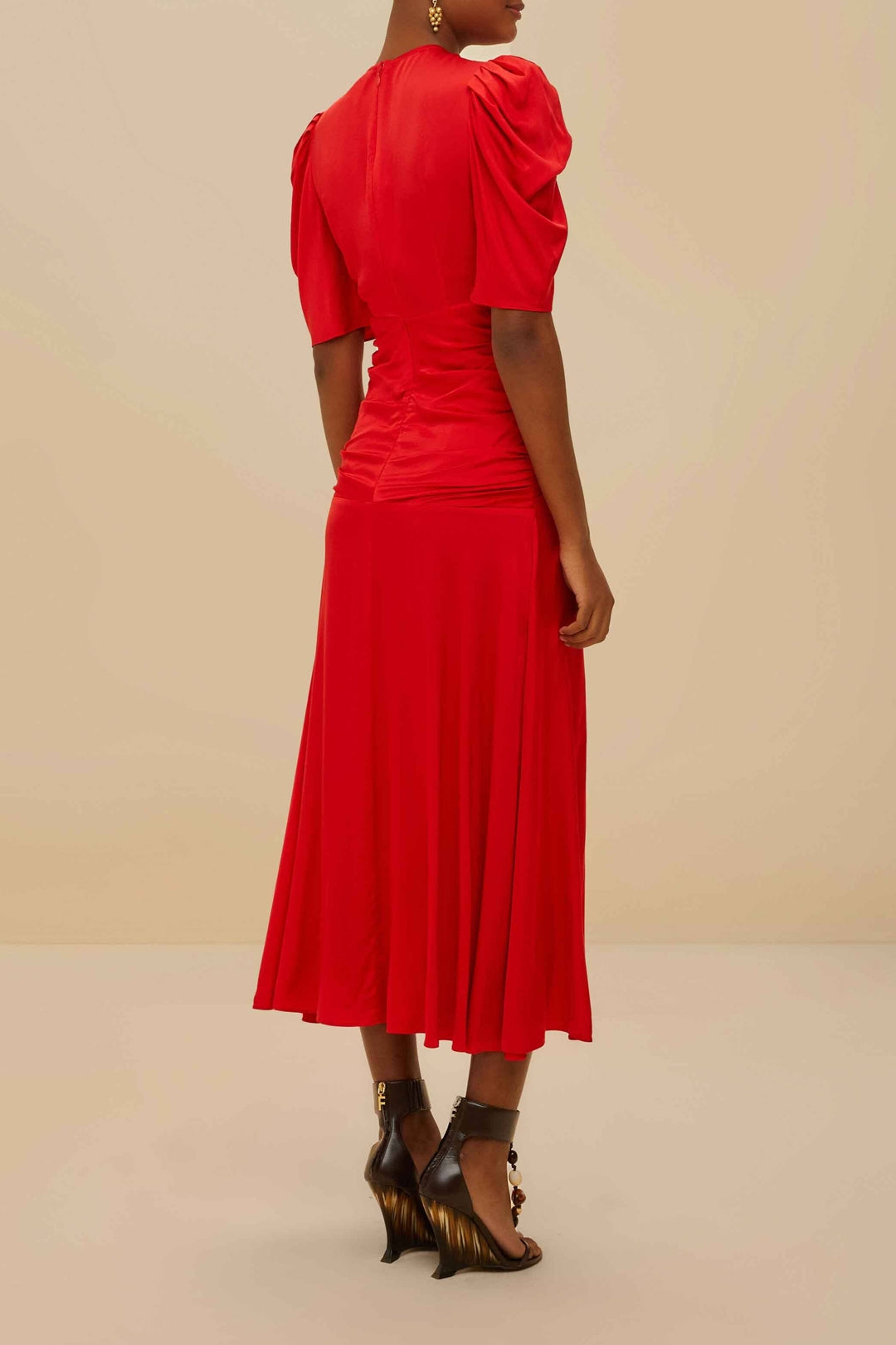Robe midi Gathe - Rouge