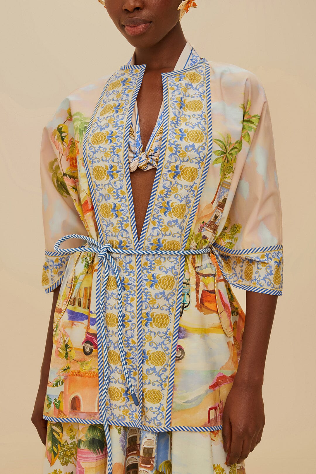 Kimono Aracati en coton - Beige