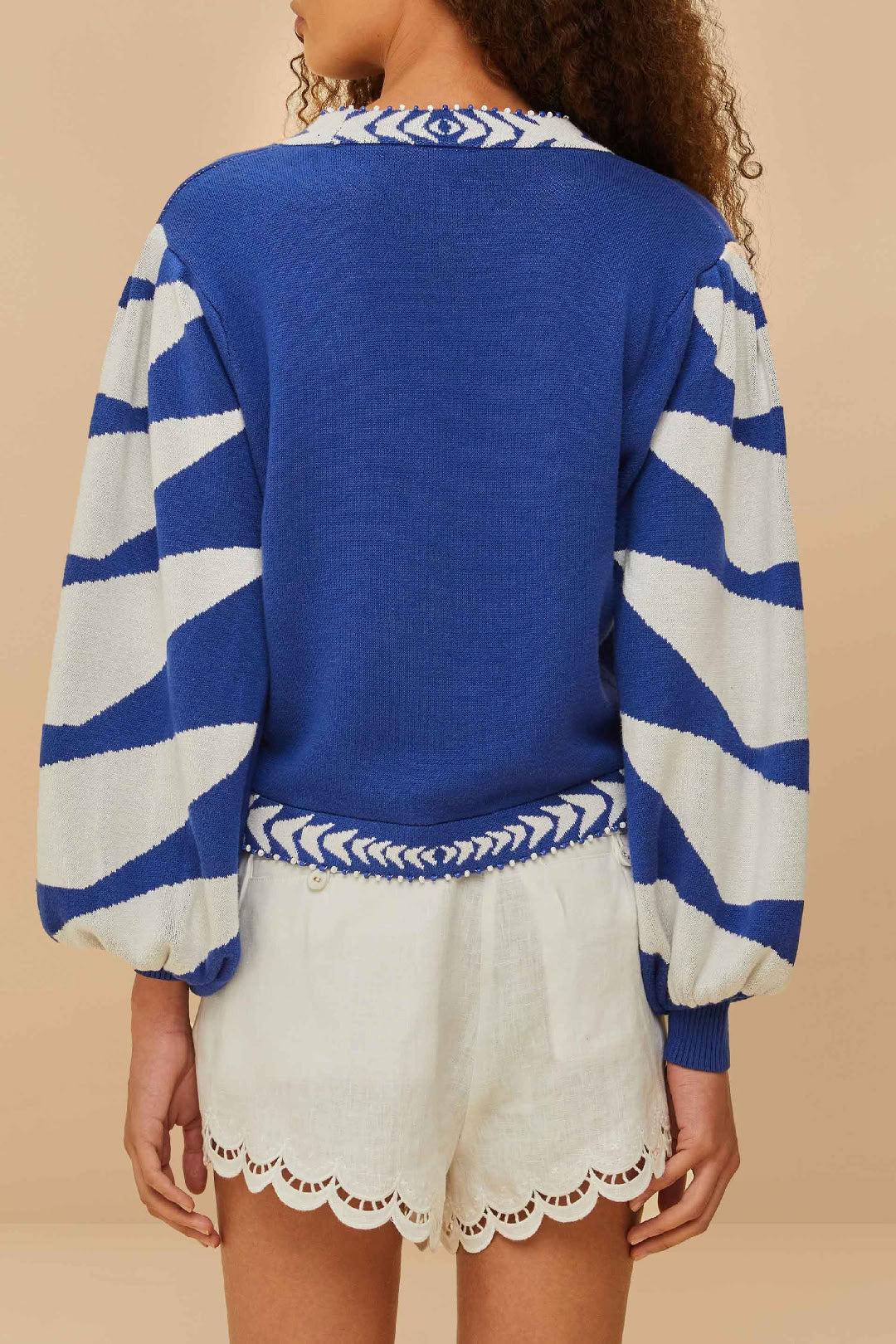 Palms Graphic Cardigan - Blue