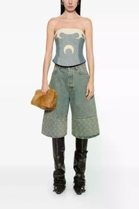 Top bustier en denim Upcyclé - Sand
