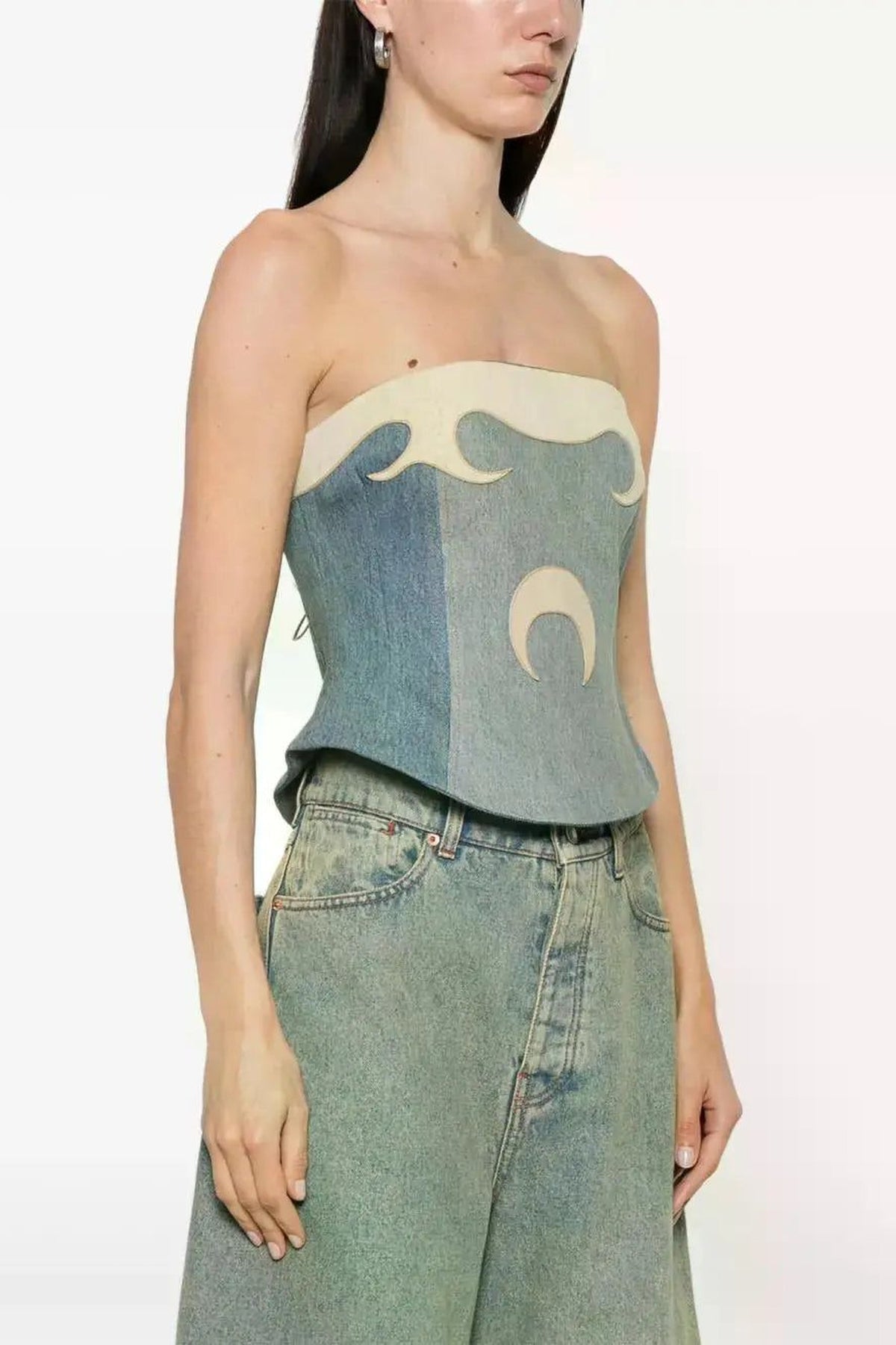 Top bustier en denim Upcyclé - Sand