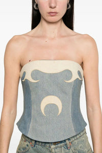 Top bustier en denim Upcyclé - Sand