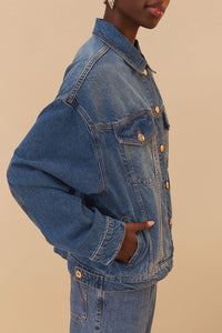 MEDIA OFF LINE_Veste Snip Wave en denim - Bleu