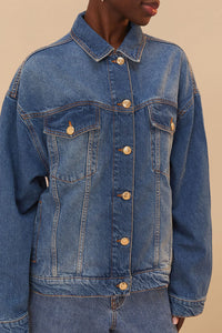 MEDIA OFF LINE_Veste Snip Wave en denim - Bleu
