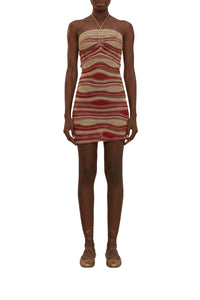 Robe courte Waves en maille - Multicolore