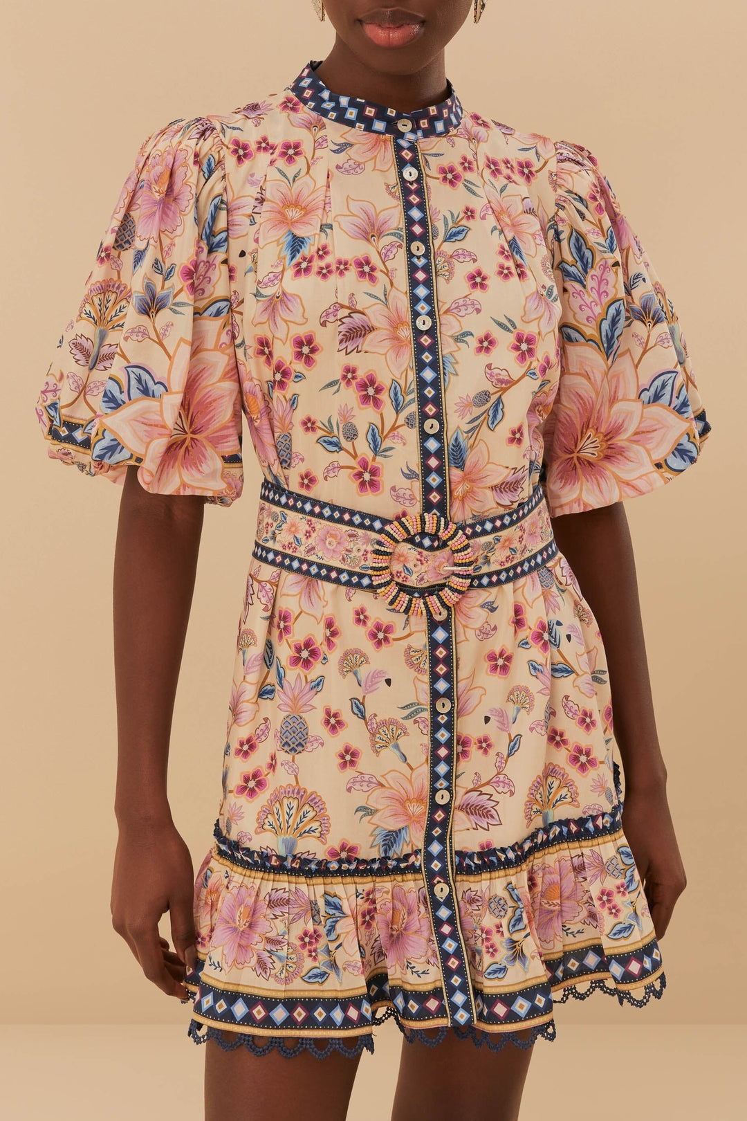 Robe courte Superbloom en coton - Rose