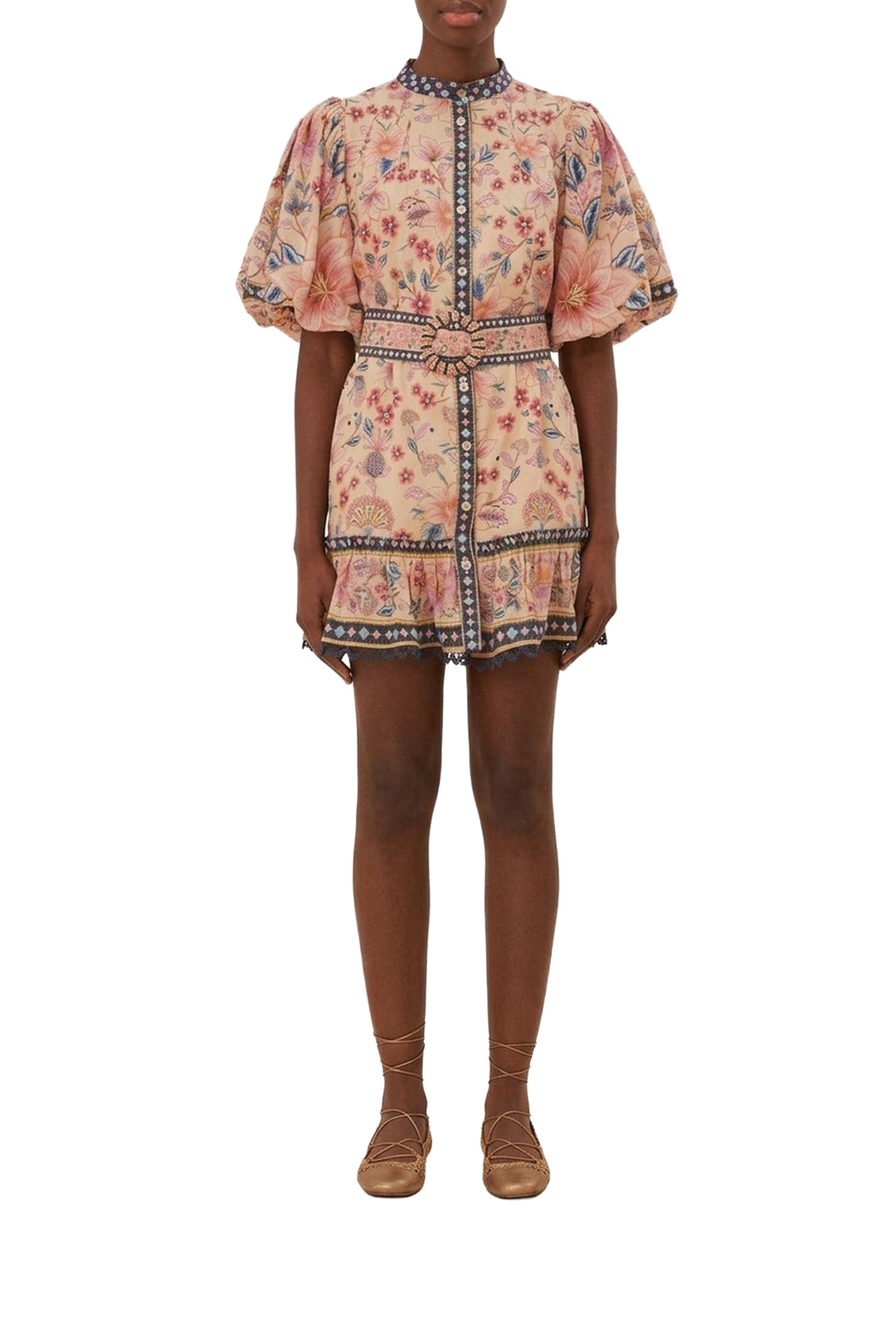 Robe courte Superbloom en coton - Rose