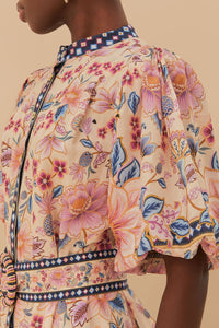 Robe courte Superbloom en coton - Rose