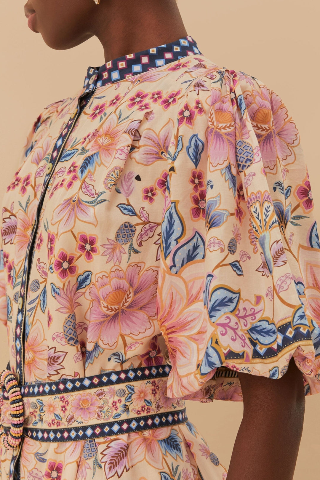Robe courte Superbloom en coton - Rose