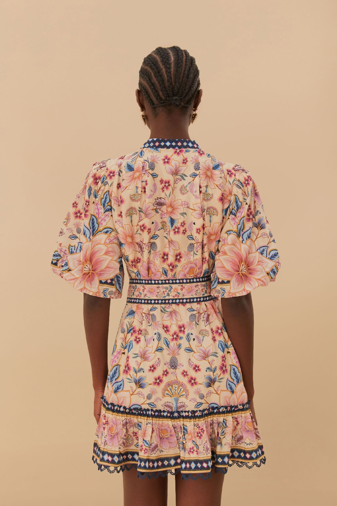 Robe courte Superbloom en coton - Rose