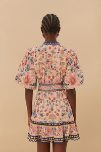 Robe courte Superbloom en coton - Rose