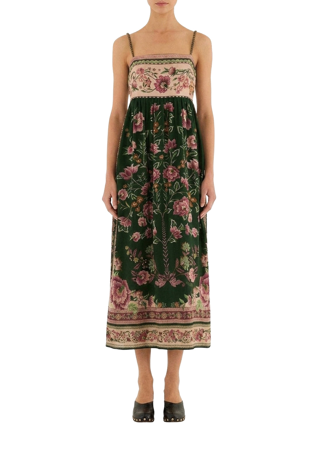 Robe midi Flowering Garden - Vert