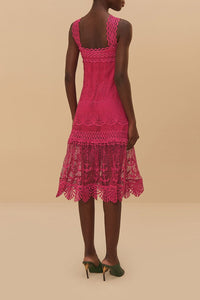 Robe midi Nautical - Rose