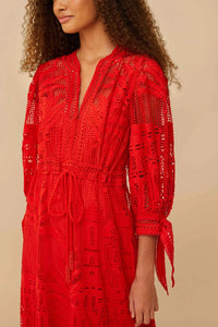Robe longue Morada Boa - Rouge