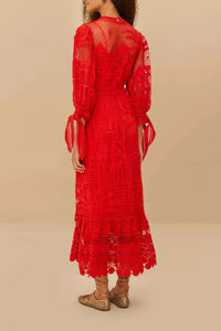 Robe longue Morada Boa - Rouge