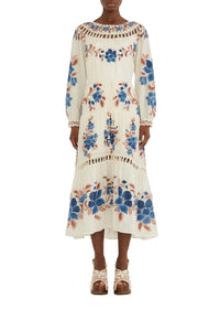 Robe midi Renata Floral - Beige