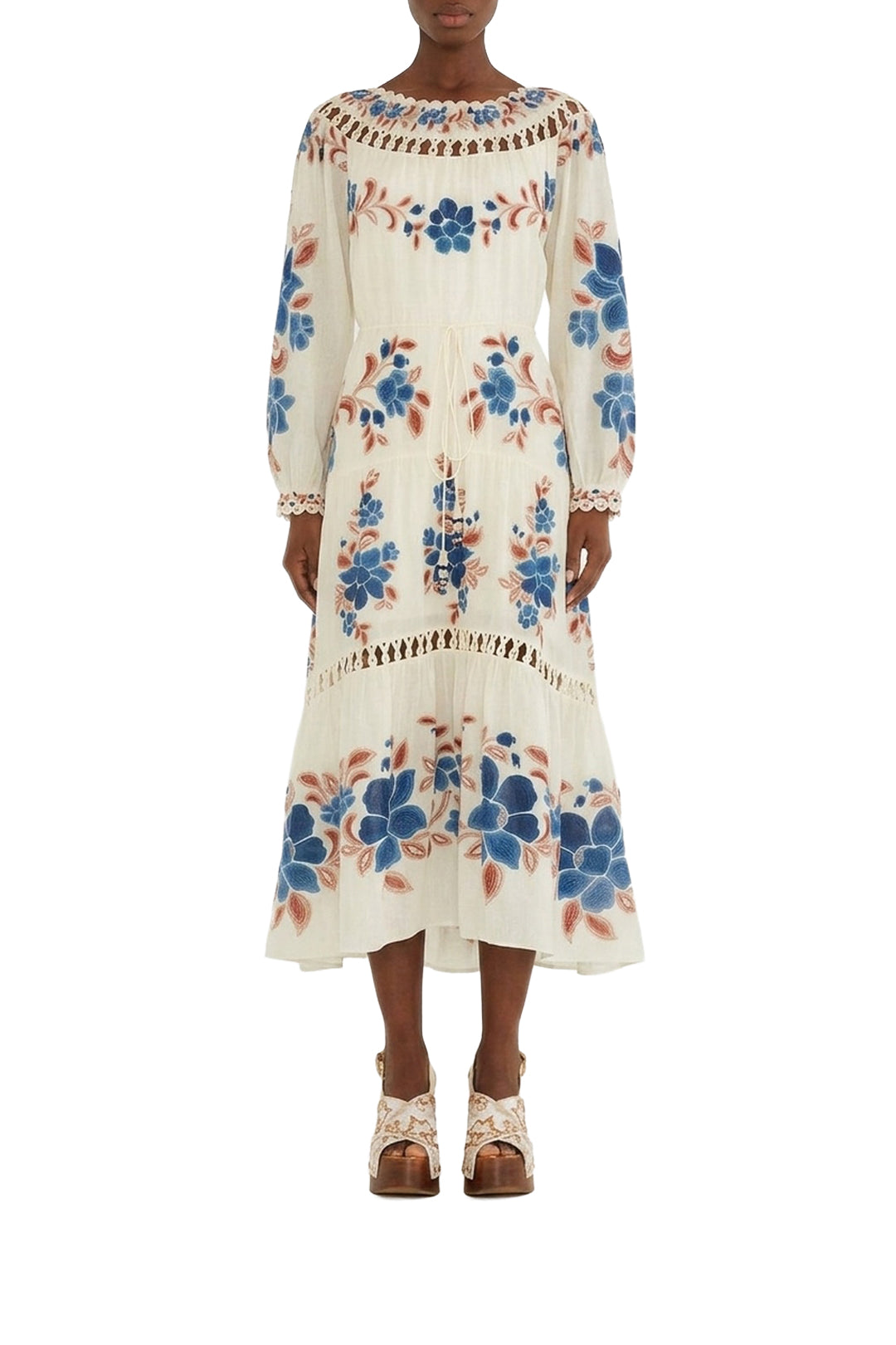 Robe midi Renata Floral - Beige