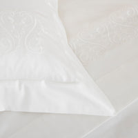 Duvet cover Ornate Medallion embroidery in cotton - Milk