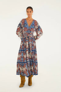 DIFFUSELY_Paisley Scarf Cream Robe longue - Paisley Scarf Cream