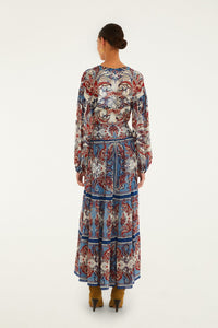 Paisley Scarf Cream Robe longue - Paisley Scarf Cream