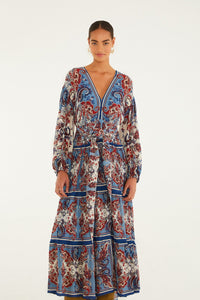 Paisley Scarf Cream Robe longue - Paisley Scarf Cream