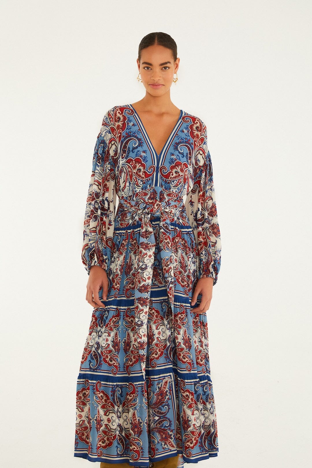 Paisley Scarf Cream Robe longue - Paisley Scarf Cream