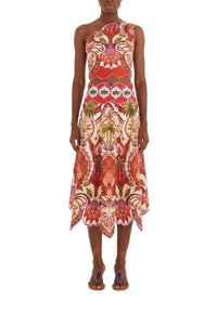 Odara linen midi skirt - Red