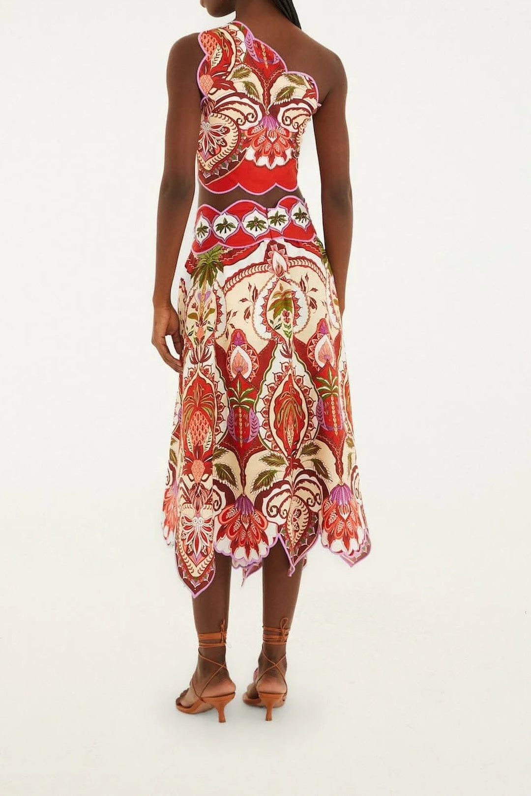 Odara linen midi skirt - Red