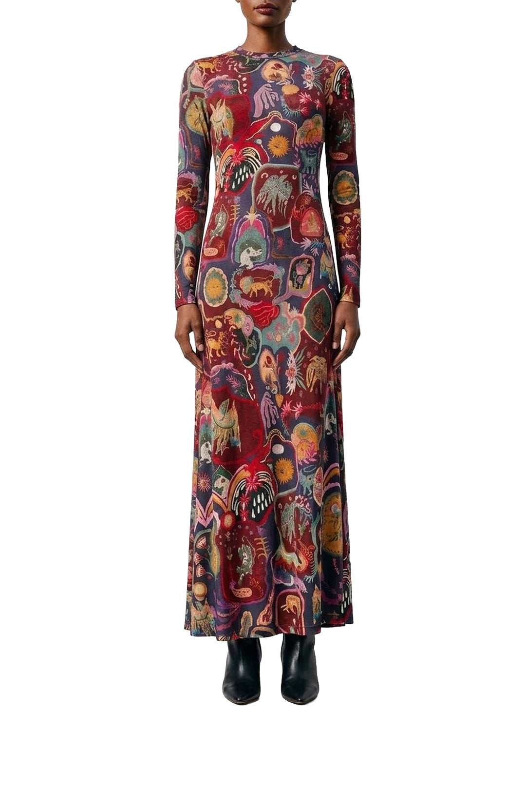 Robe longue Artsy Surreal - Multicolore