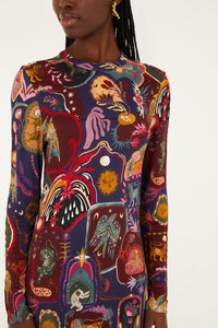 Robe longue Artsy Surreal - Multicolore