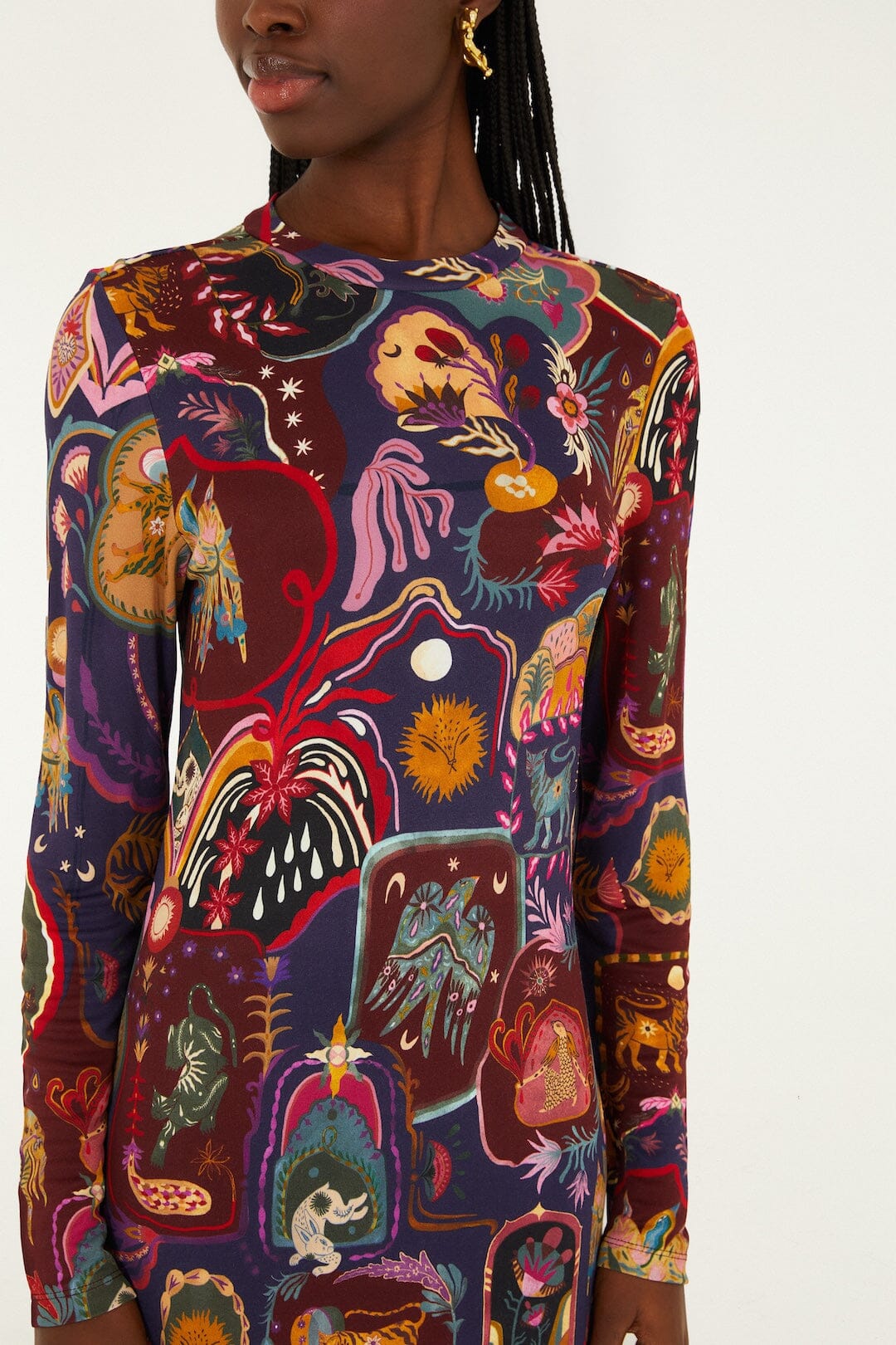 Robe longue Artsy Surreal - Multicolore