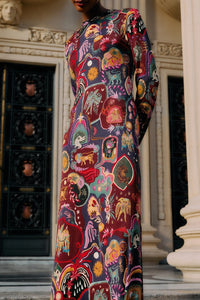 Robe longue Artsy Surreal - Multicolore
