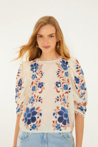 CHECK VUE_Renata Floral Sand Blouse - Renata Floral Sand