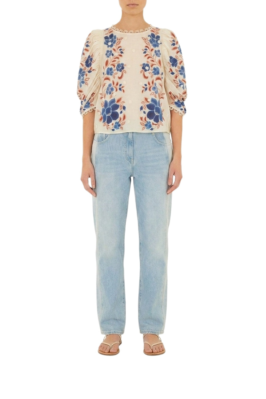 NEW_FELIX_JAMBES_Renata Floral Sand Blouse - Renata Floral Sand