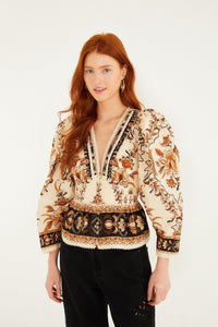 CHECK VUE_Garden Sand Blouse - Garden Sand