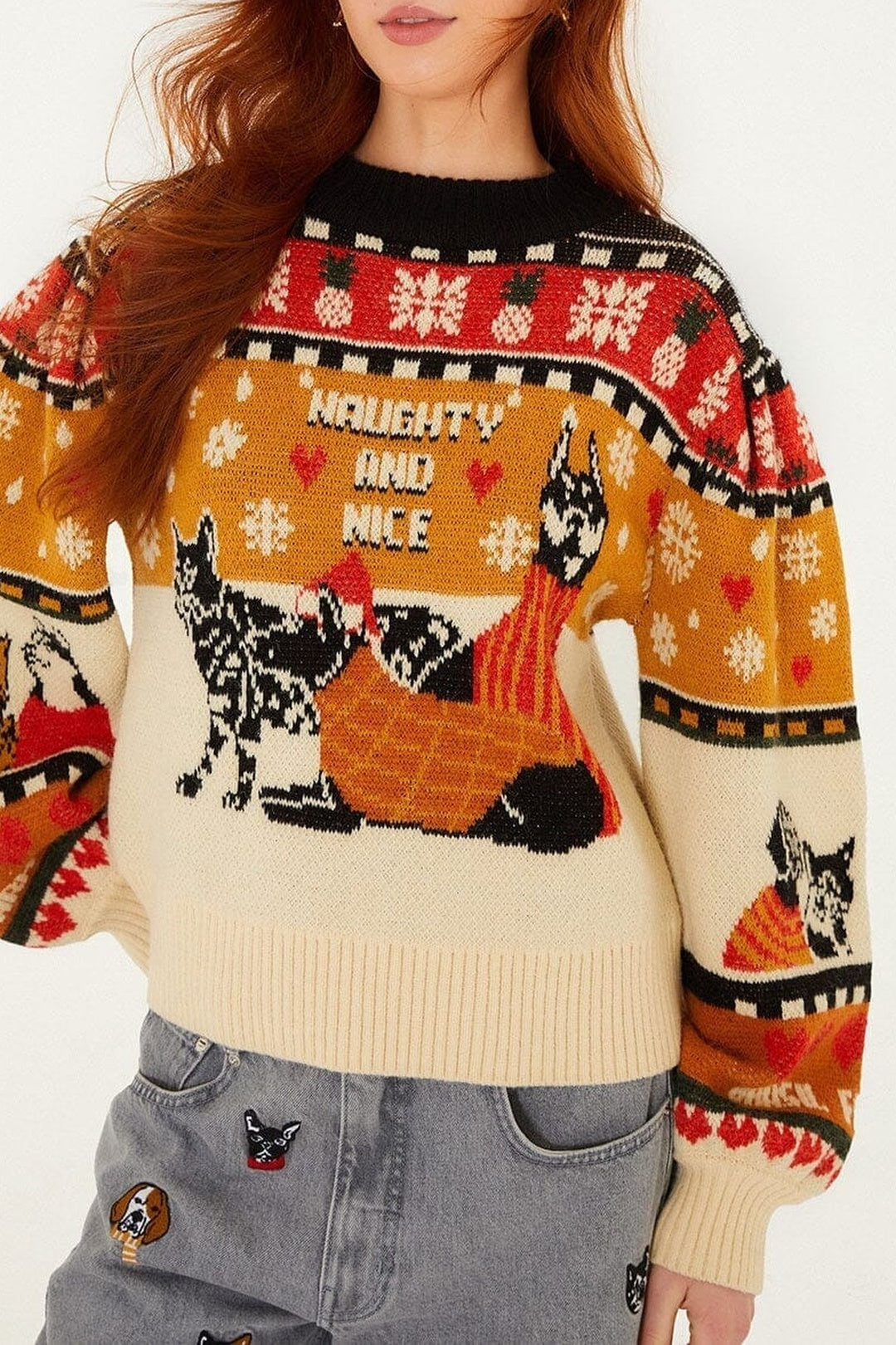 Naughty And knitted jumper - Beige