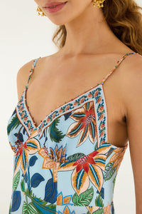 Floral Delhi Light Blue Robe longue - Floral Delhi Light Blue