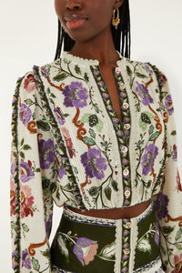 Rococo Flowers Cream Blouse - Rococo Flowers Cream