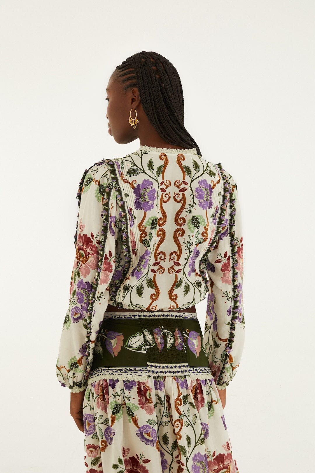 Rococo Flowers Cream Blouse - Rococo Flowers Cream