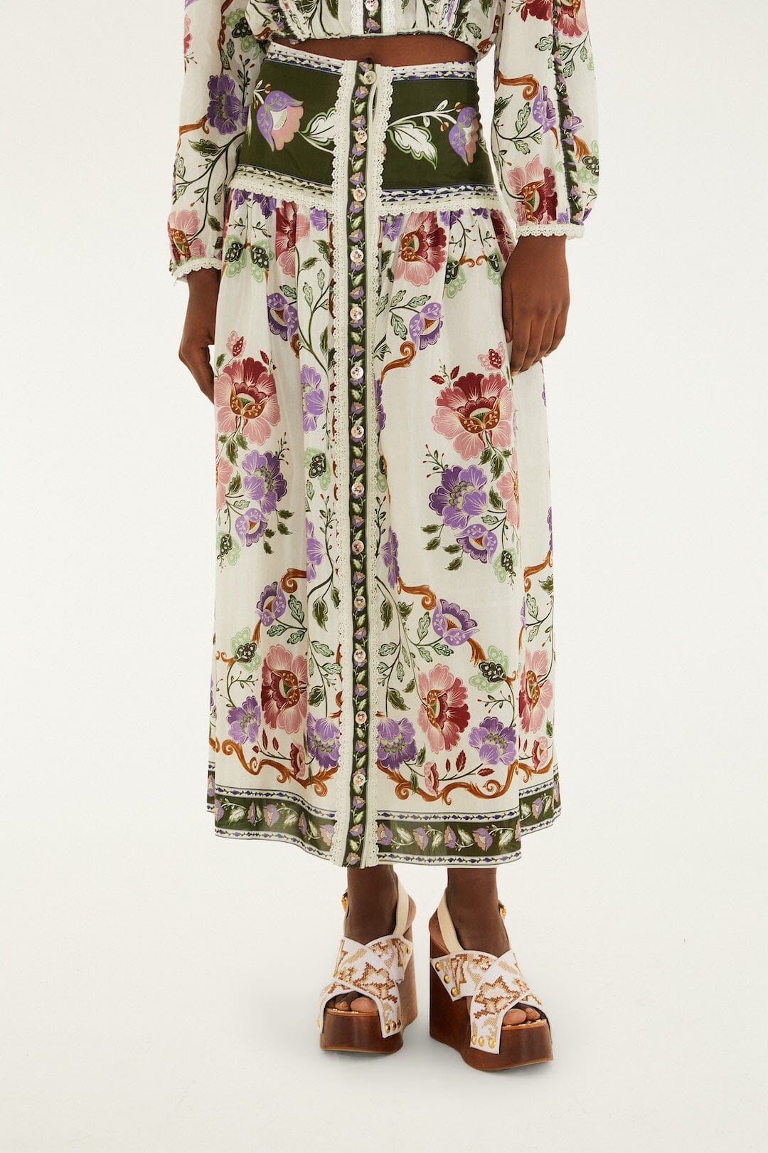 NEW_Rococo Flowers Cream Jupes & Shorts - Rococo Flowers Cream