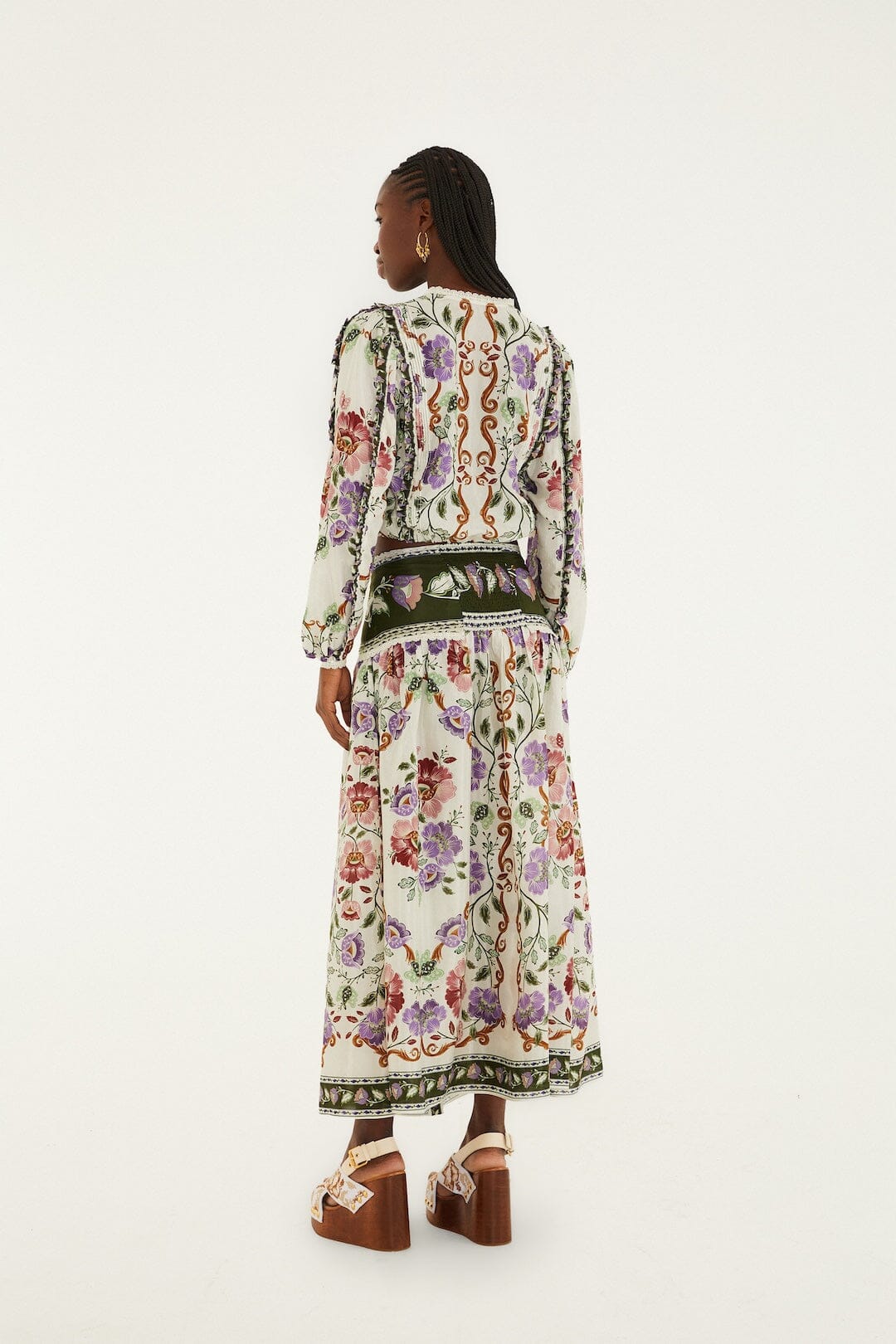 NEW_Rococo Flowers Cream Jupes & Shorts - Rococo Flowers Cream