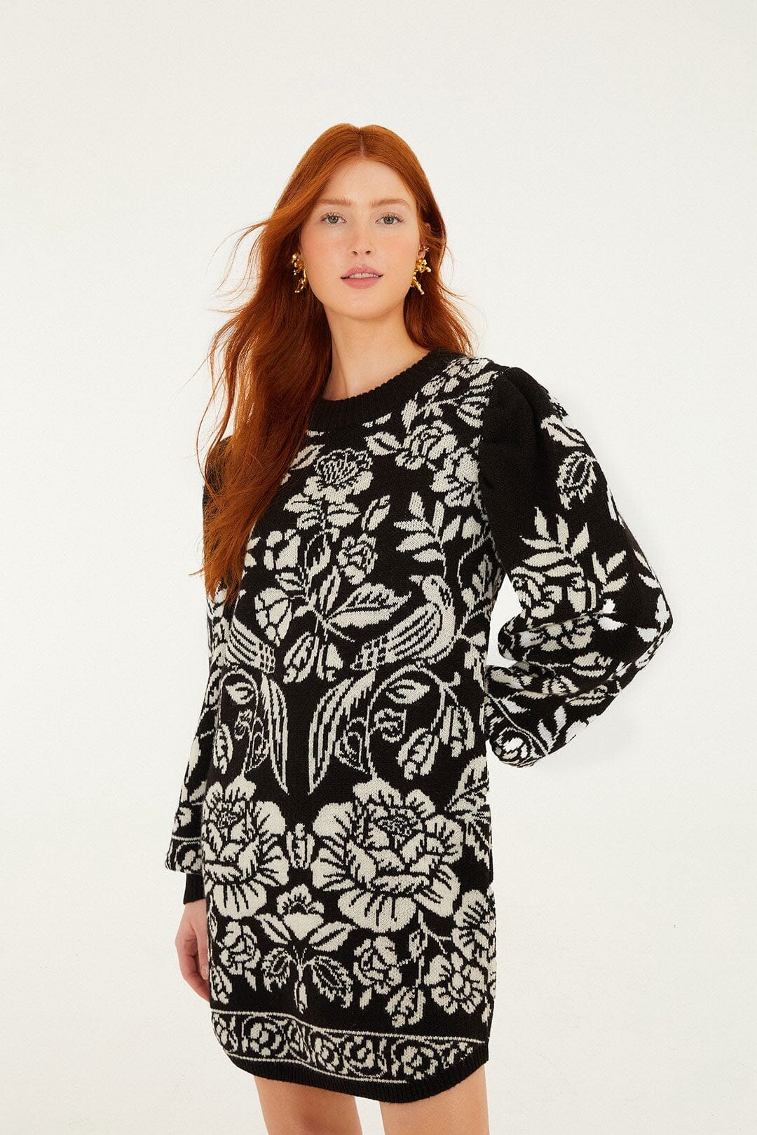 Cashew And Birds Black Robe courte - Cashew And Birds Black