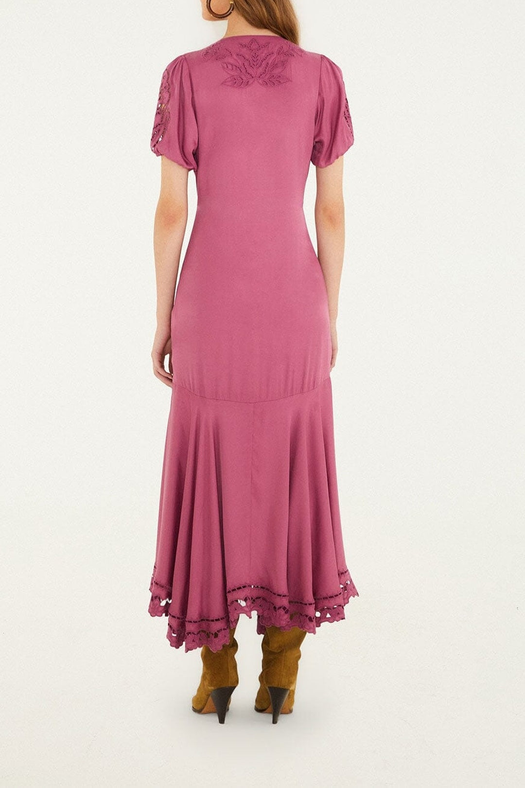 Robe midi Richelieu - Rose