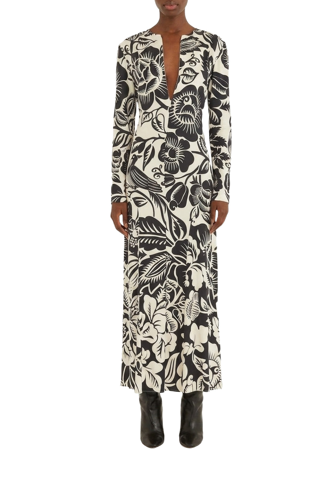 Cashews And Birds Midi Dress - White