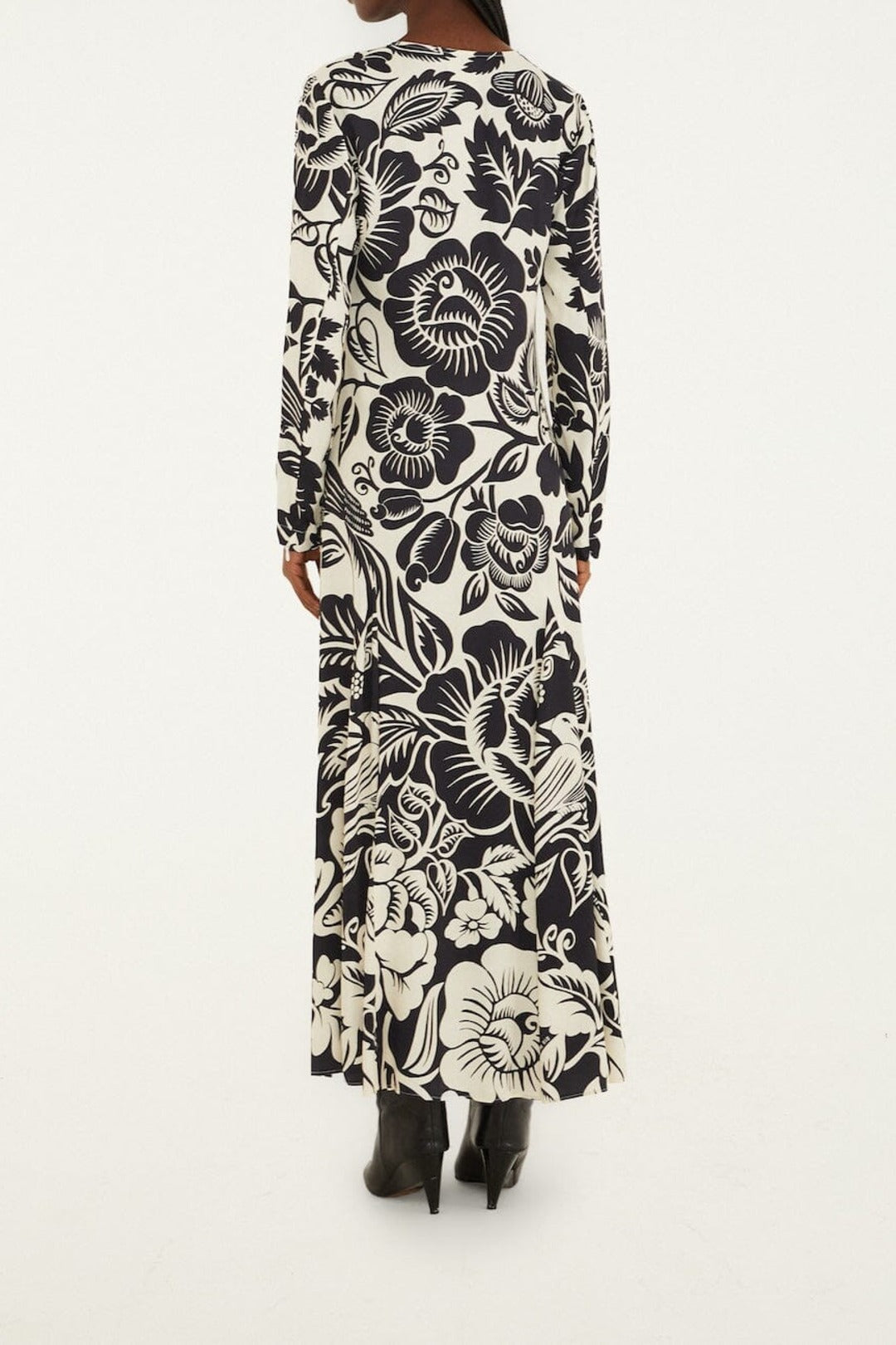 Cashews And Birds Midi Dress - White